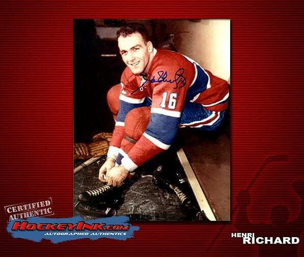 אנרי ריצ'רד חתם על מונטריאול קנדיינס 8 x 10 צילום - 70137 - תמונות NHL עם חתימה