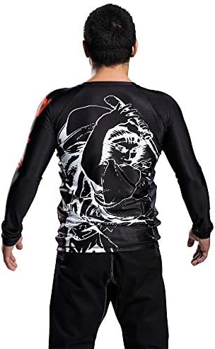 רונין סמוראי בסיסי שומר ארוך שרוול ארוך חולצת שומר - BJJ, MMA, היאבקות, רכיבה על אופניים, גלישה, הרמת