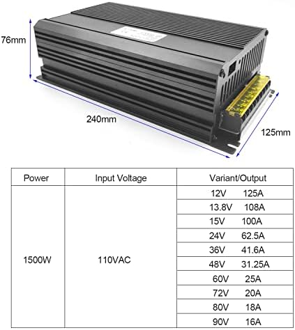 אספקת חשמל מיתוג 1500 וולט AC-DC SMPS פלט 80V 18A PSU DC אספקת חשמל כניסה 110VAC
