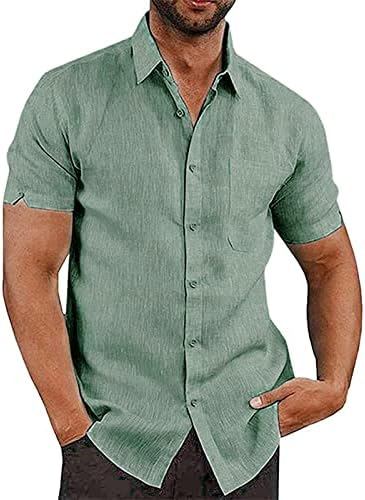 גברים של קצר שרוול כפתור למטה חולצות מקרית קיץ חג חוף חולצות קלאסי קל משקל למתוח רגיל חולצה
