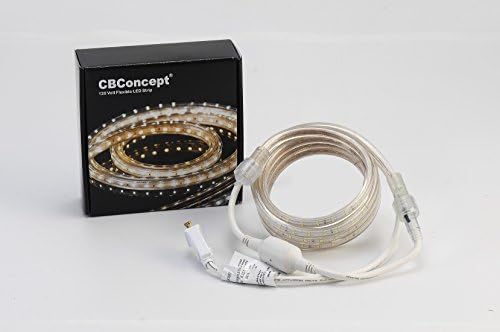 CBCONCEPT UL רשום, 6.6 רגל, 720 לומן, 4000 אלף לבן רך, ניתן לעמעום, 110-120V AC גמיש רצועת LED רצועה אור,