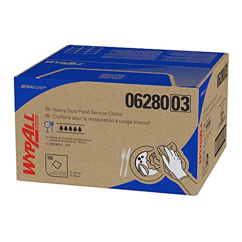 Kimberly-Clark 06280 Wypall לבן X80 מגבות שירות מזון, WH/PRT, 12 W x 23.4 L