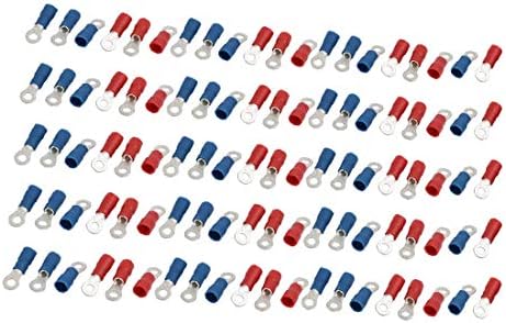 אקס-דריי 50 זוגות קרוואנים 3.5-4 מסוף קרימפ מבודד מראש עבור אוג 14-12 חוט אדום כחול (50 פארס קרוואנים