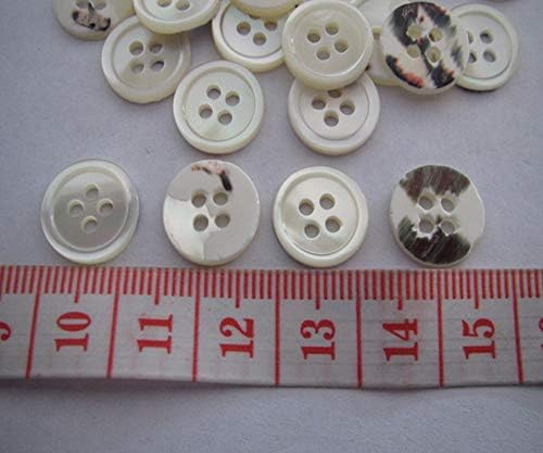 XUCUS 12 ממ כפתור מעטפת בצבע לבן יש קצה עגול 4 חורים אופנה גבוהה אם לכפתור מעטפת 100 יחידות