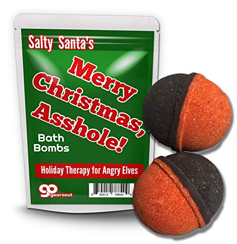 חג מולד שמח אידיוט פצצות אמבטיה-פיז ' רים שחורים ואדומים למבוגרים-בעבודת יד, ריח דובדבן שחור,
