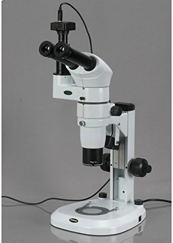 מיקרוסקופ זום סטריאו דיגיטלי טרינוקולרי 240 ט-9 מ', עיניות פי 10, הגדלה פי 8-80, מטרת זום פי 0.8-8, מעמד