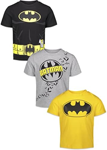 קומיקס ליגת צדק באטמן ג ' וקר חידות בני 3 חבילה גרפי קצר שרוול חולצה