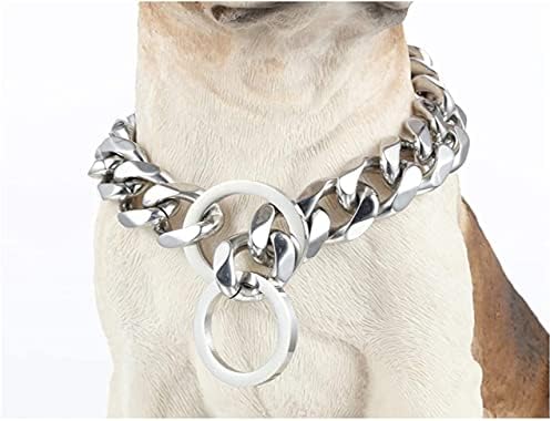 צווארון כלבים שרשרת שרשרת קישור קישור צווארון כלבים 316L נירוסטה מתכת מתכת 15 ממ צווארון החלקה