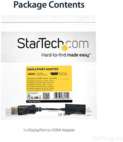 Startech.com DisplayPort למתאם HDMI - 4K 60Hz פעיל DP 1.4 ל- HDMI 2.0 ממיר וידאו - DP ל- HDMI Monitor/TV/Display