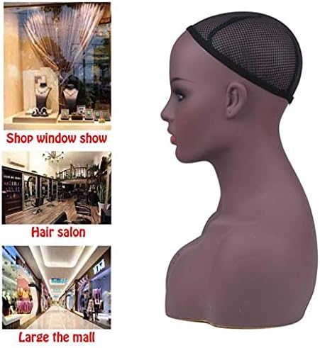 ראש דגם נשי Ruixflr עם כתף, ראש בובה PVC, אבזרי תצוגת חלונות חנות לעגילי שרשרת הצעיפים של כובע, 2, 2