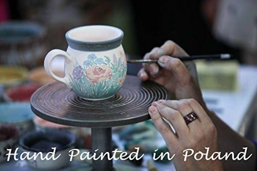 קערת חרס פולנית בגודל 11 אינץ 'מיוצרת על ידי Ceramika artystyczna חתימה Unikat + תעודת אותנטיות