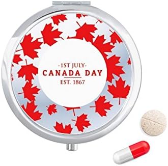 קנדה יום 4 ביולי הערכה 1867 מייפל עלה גלולת מקרה כיס רפואה אחסון תיבת מיכל מתקן