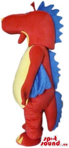 קמע דרקון בצבע כחול וצהוב אדום קמע קמע תלבושות אופי קריקטורה