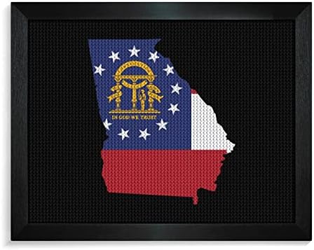 ג ' ורג ' יה מדינת דגל מפת יהלומי ציור ערכות תמונה מסגרת 5 ד עשה זאת בעצמך מלא תרגיל ריינסטון אמנויות