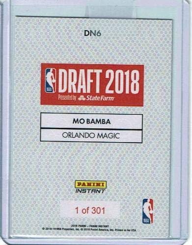2018 Mo Bamba Orlando Magic Rookie 6 NBA Traft Pick Pace Panini כרטיס מיידי DN6 - כרטיסי טירון של כדורסל כדורסל