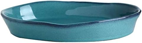 צלחת מרק Shisyan Y -Lkun - כלי קרמיקה כחול סגלגל יצירתי מאכלים כלים ביתיים צלחת דגים גדולה צלחת