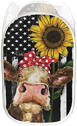 פרסטרי מצחיק פרה עם חמניות כביסת אמריקאי דגל פרח בית נסיעות דקורטיבי קל משקל שינה אמבטיה ילדים