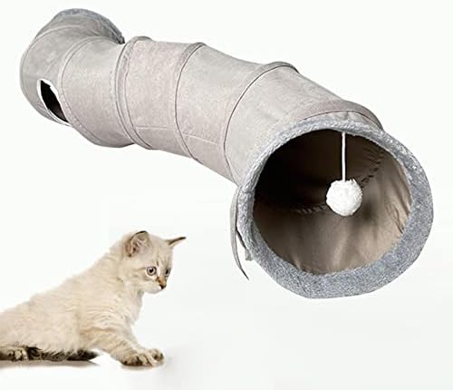 מנהרת חתולים מתקפלת לחתולים מקורה חור צץ חור אינטראקטיבי מסתיר גור