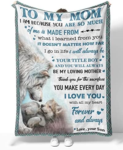 לאמא שלי שמיכת תינוק זאב מהבן, לאמא שלי אני בגלל שאתה כל כך הרבה ממני עשוי משמיכה זאב חמודה לאמא
