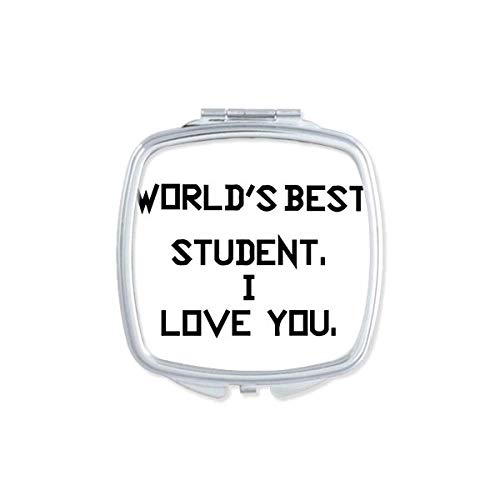 העולם הטוב ביותר תלמיד אני אוהב אותך תלמיד ציטוט מראה נייד קומפקטי כיס איפור כפול צדדי זכוכית