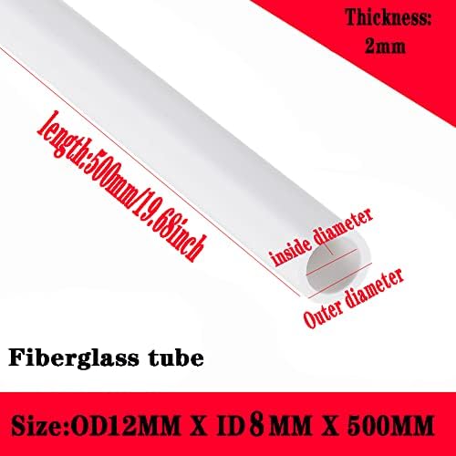 לבן זכוכית סיבי צינור-עבור חול שולחן בניין דגם כלי כנף צינור 4 יחידות, לבן, 12 ממיקס8 ממיקס500 ממ