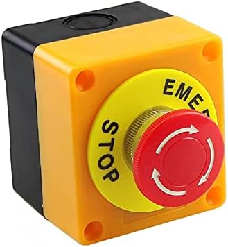 HWGO 1 PCS מעטפת סמן אדום לחצן כפתור מתג DPST פטריות מתג עצירה חירום מתג AC 660V 10A NO+NC LAY37-11ZS
