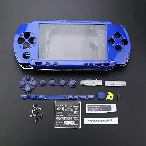 החלפה חדשה PSP 1000 כיסוי מעטפת דיור מלא עם כפתורי ברגים מוגדרים - כחול