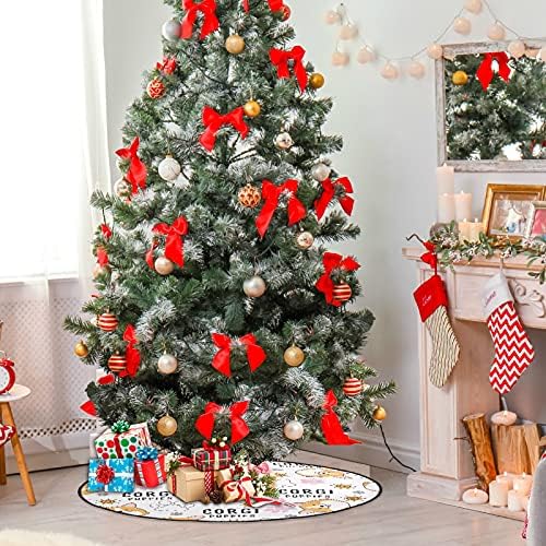 מחצלת עץ חג המולד של קורגי חמוד עץ עץ עץ עץ עמדת מגש שטיח מחצלת תחת עץ חג המולד אביזר להגנת הרצפה