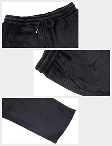 מכנסי טרניל מרופדים של Yeokou's Gleece מכנסיים מרופדים מכנסי מותניים אלסטיים עם כיסים