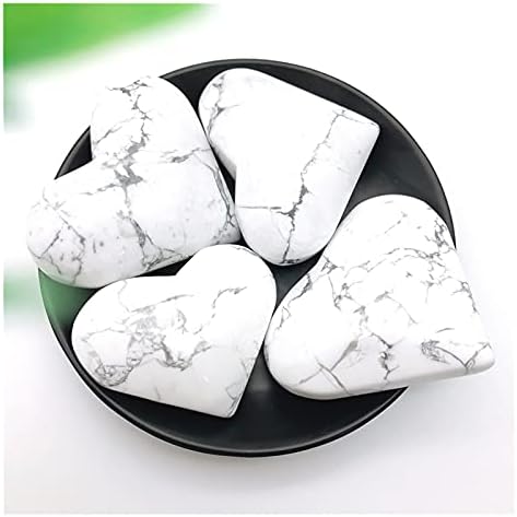 Seewoode AG216 1PC טבעי גדול לבן טורקיז לב גביש לב גביש מתנה ריפוי קריסטל אבנים טבעיות ומנות מינרלים