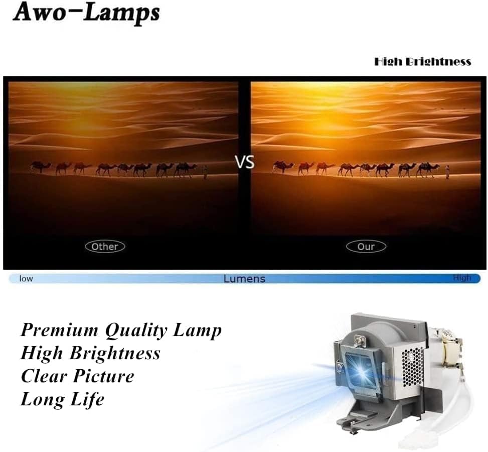 AWO מקורי UHP210W נורת מנורה עבור RLC-100 עם דיור עבור Viewsonic PJD7720HD, PJD7828HDL, PJD7831HDL,