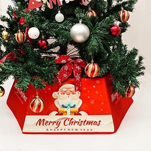 בד עץ חג המולד צווארון עץ חג המולד חצאית עץ חג המולד מרובע 32.1 אינץ 'טבעת עץ חג המולד ערבה חג