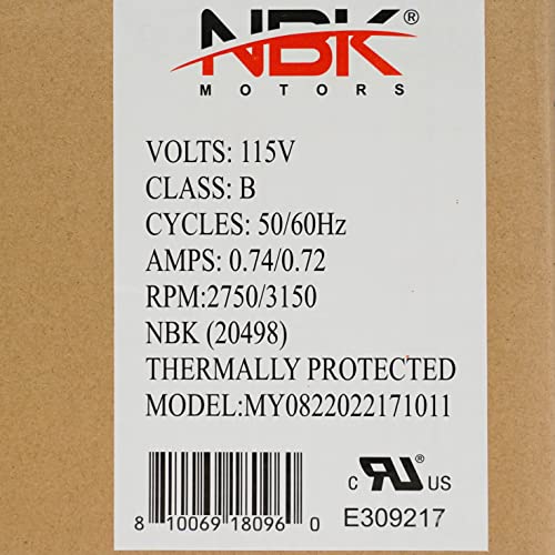 NBK Motors החלפת מנוע מפוח לדייטון 1TDP8 4C015 184 CFM 115 וולט