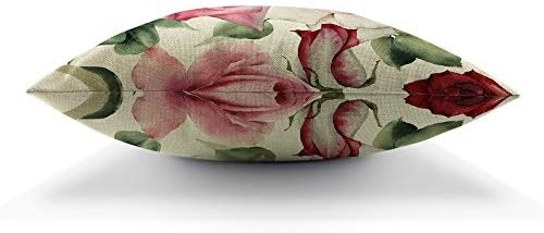 Aoyego ורדים בצבעי מים זורקים כיסוי כרית אלגנטית ניצן פרחוני כותרת צמח רומנטי תלתל בלום כרית בוטנית
