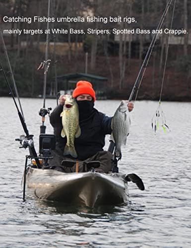 ערכת אסדות מטריית אסדות אסדות Beoccudo Alabama לפסים דיג בס 5 זרועות אסדות דיג פתיחות פיתיון