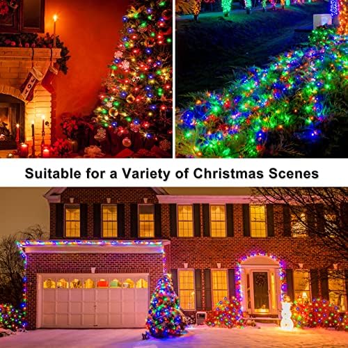 אורות חג המולד של BLCTEC 800 LED 272ft אורות עץ חג המולד עם 8 מצבים, אטום מים, טיימר ואורות מיתר חג