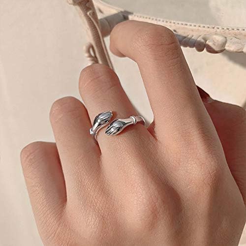 2023 חדש משותף טבעת מתנות פתוח נשים של תכשיטי יצירתי ידיים אהבת טבעת חיבוק טבעות מעדן הבטחת טבעת