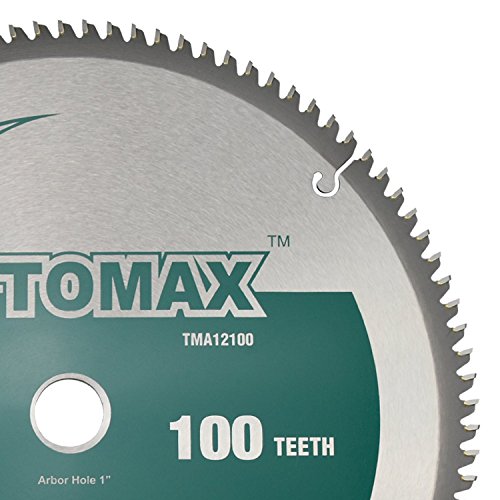 Tomax 12 אינץ '100 שיניים TCG אלומיניום ולהב מסור מתכת לא ברזליות עם ארבור 1 אינץ'