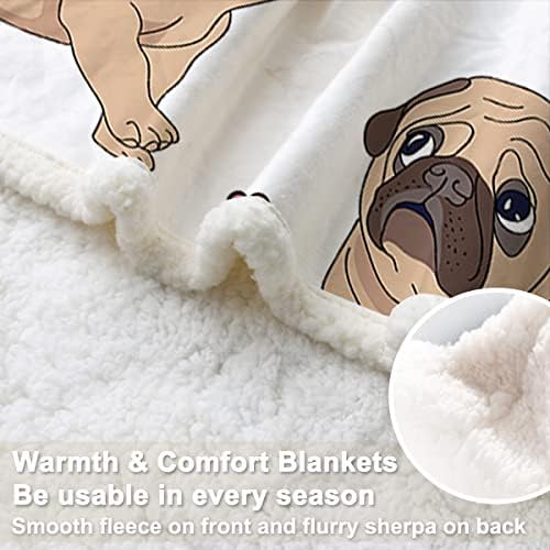 שמיכת פוג של Sleepwish לילדים מבוגרים מיכת צמר פג לבנים ילדה רכה מטושטשת שמיכה כלב חמוד שמיכת