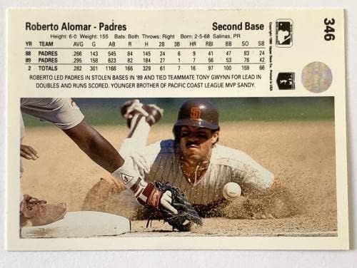רוברטו אלומר חתום 1990 כרטיס סיפון עליון סן דייגו פדרס חתימת בייסבול - כרטיסי חתימה של בייסבול בלוח