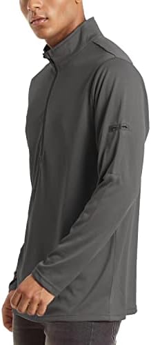 חולצה טקטית של Magcomsen גברים שרוול ארוך 1/2 סוודר רוכסן חולצות אתלטיות המריצות סווטשירטים מהירות
