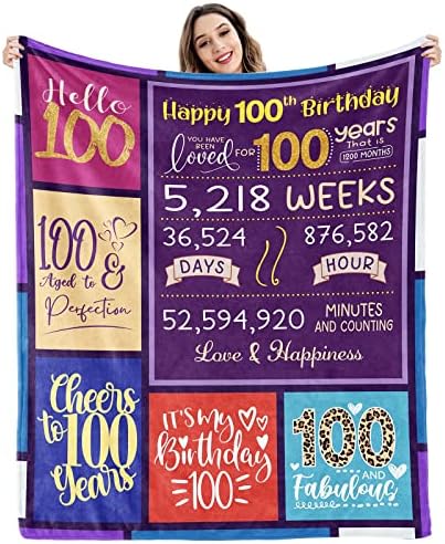 קישוטי יום הולדת 100 של Qixnzagr, מתנות לאישה בת 100, ציוד למסיבות יום הולדת 100, מתנות ליום הולדת נשים, מתנות