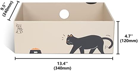 גרדן חתול נייר, 5 יחידות ב 1 משטח גירוד עם קופסה, קרטון גלי ממוחזר טבעי, הפיך לשימוש פי 2, מילוי קיטי