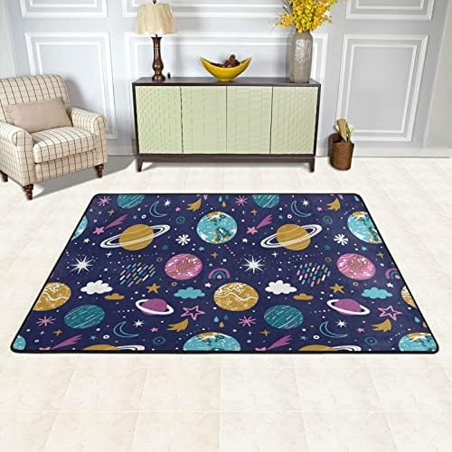 שטח שטיחים שטח גדול של שטח שטח כוכבים כוכבי משתלת שטיח פליימאט לילדים משחק חדר שינה חדר סלון 4 'x 6', שטיח תפאורה