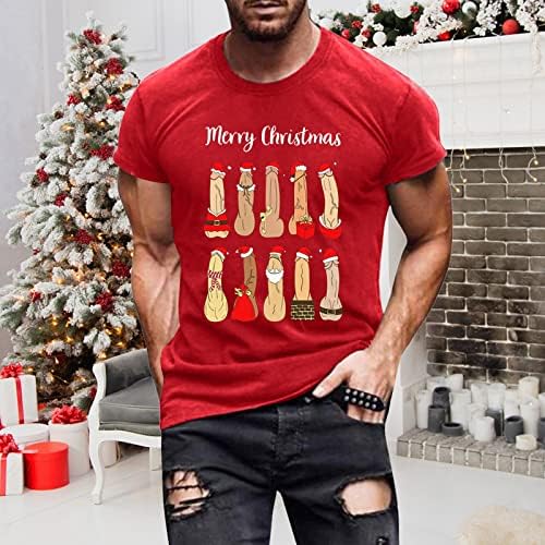 חולצות טריקו של שרוול קצר של ווקאצ'י לחג המולד לגברים, תחפושות חג מכוערות חג המולד אימון גרפי מצחיק