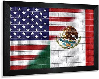 ארהב מקסיקו דגל גבול קיר יהלומי ציור ערכות תמונה מסגרת 5 עשה זאת בעצמך תרגיל מלא ריינסטון אמנויות קיר