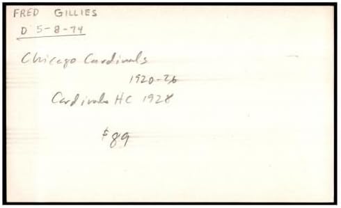 פרד גיליס חתם על כרטיס אינדקס 3 על 5 קרדינלים חתומים 1920-28 ד:1974 87296-חתימות חתוכות