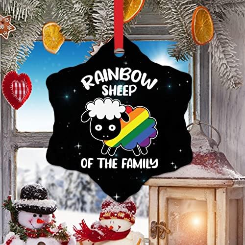 כבשים קשת במשפחה קישוטים לחג המולד LGBTQ קשת לקשת גאווה חודש לחג המולד קישוטי חג המולד קרמיקה עץ חג המולד