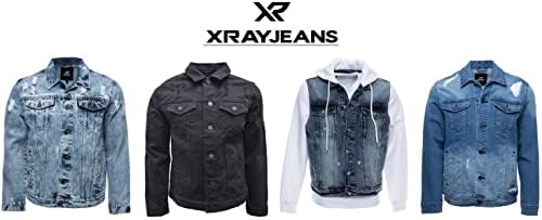 ז'קט ג'ינס לגברים של X Ray, שטוף נקרע במצוקה גמיש נמתח משאית מזדמנים אופנוען ז'ק ז'קט ג'ין