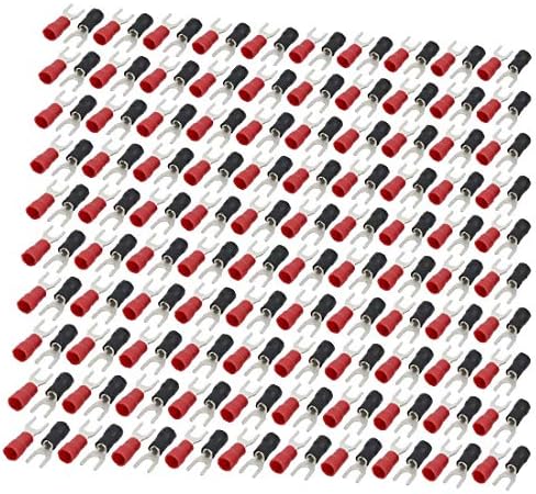 200 יחידות סו 3.5-5 סו 14-12 סו סוג מלחץ מסופים מבודד חוט מחברים אדום שחור (200 סו 3.5-5 סו